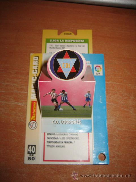 Football Stickers: MAGIC-CARD CRACKS DE LA LIGA 94-95  MATUTANO  N&ordm;  40  ESCUDO  C.D.LOGRO&Ntilde;ES