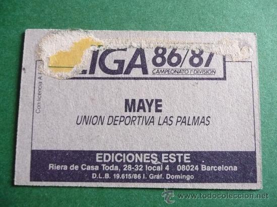Cromos de f&uacute;tbol: EDICIONES ESTE 1986-1987 MAYE LAS PALMAS ESTE 86-87 - Foto 2