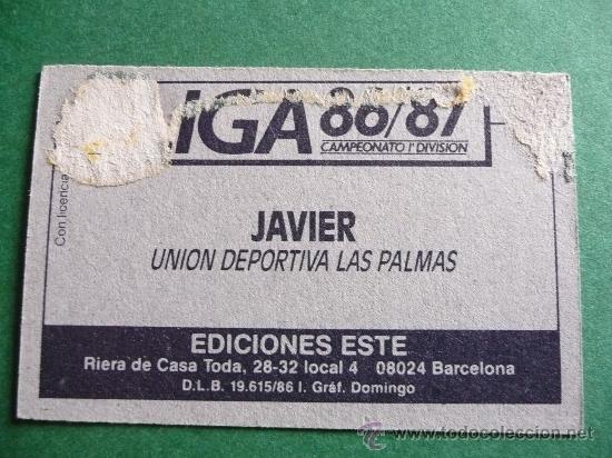 Cromos de f&uacute;tbol: EDICIONES ESTE 1986-1987 JAVIER LAS PALMAS ESTE 86-87 - Foto 2