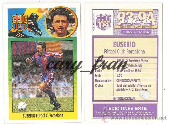 Cromos de f&uacute;tbol: ESTE 1993 1994 93 94 BARCELONA EUSEBIO - Foto 1