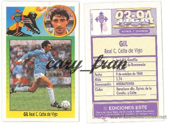 Cromos de f&uacute;tbol: ESTE 1993 1994 93 94 CELTA GIL - Foto 1