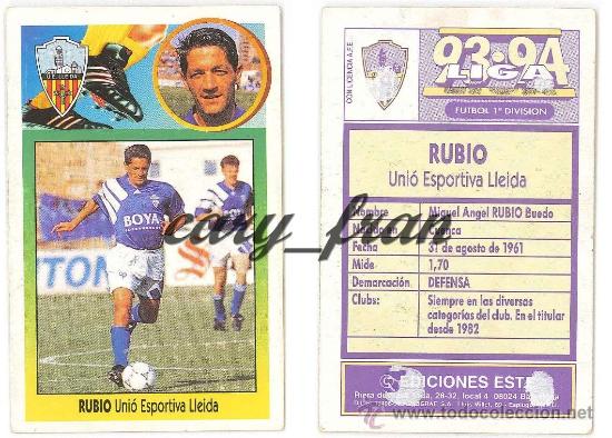 Cromos de f&uacute;tbol: ESTE 1993 1994 93 94 LLEIDA RUBIO - Foto 1