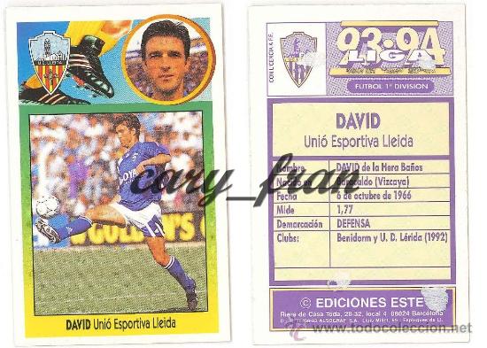 Cromos de f&uacute;tbol: ESTE 1993 1994 93 94 LLEIDA DAVID - Foto 1