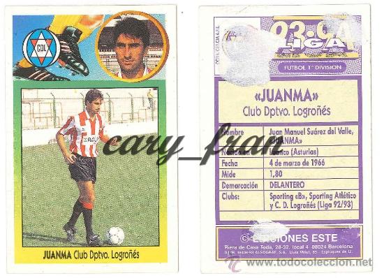 Cromos de f&uacute;tbol: ESTE 1993 1994 93 94 LOGRO&Ntilde;ES JUANMA - Foto 1