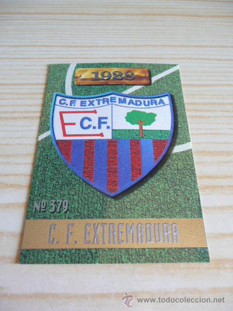 Cromos de F&uacute;tbol: 379 ESCUDO EXTREMADURA MUNDICROMO FICHAS DE LA LIGA 1996-1997 96-97