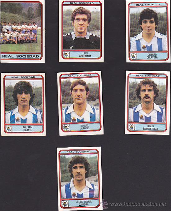 Cromos de f&uacute;tbol: LORE DE 7 CROMOS PANINI 1982 REAL SOCIEDAD - Foto 1