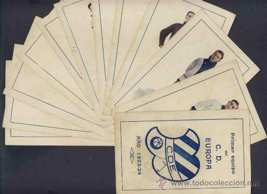 Cromos de f&uacute;tbol: Coleccion completa de 12 cromos de futbol del C.D.EUROPA. Muy rara (v.fotos adicionales)