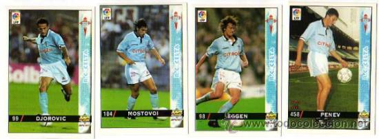 Cromos de f&uacute;tbol: 4 cromos. Liga 98-99. Celta. - Foto 1