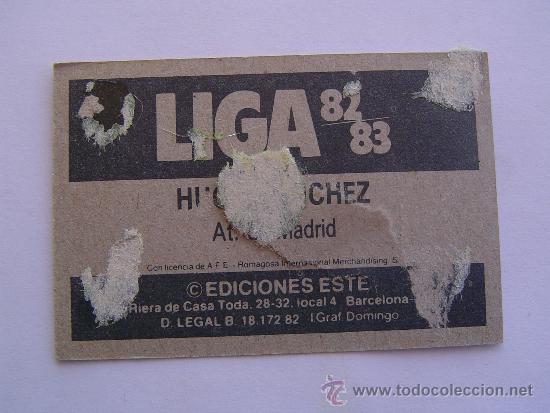 Cromos de f&uacute;tbol: HUGO SANCHEZ  ATLETICO DE MADRID 82-83 - Foto 2