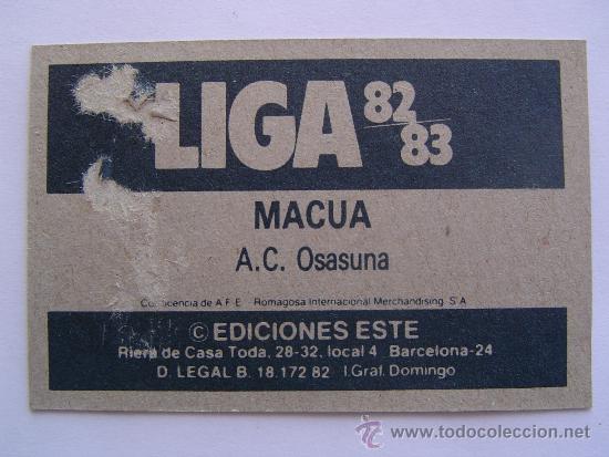 Cromos de f&uacute;tbol: MACUA A.C. OSASUNA 82-83 - Foto 2