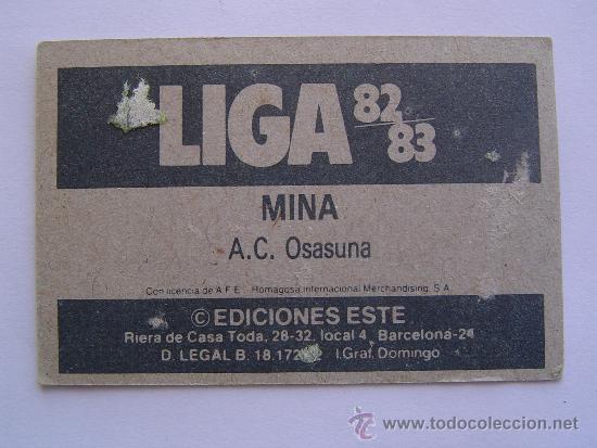 Cromos de f&uacute;tbol: MINA  A.C. OSASUNA 82-83 - Foto 2