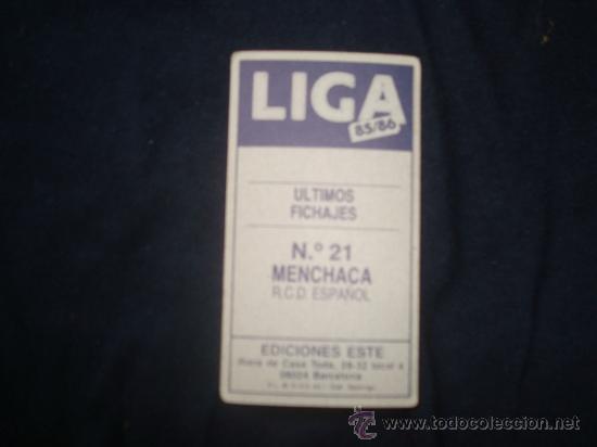 Cromos de f&uacute;tbol: este 85 fichaje 21 menchaca - Foto 2