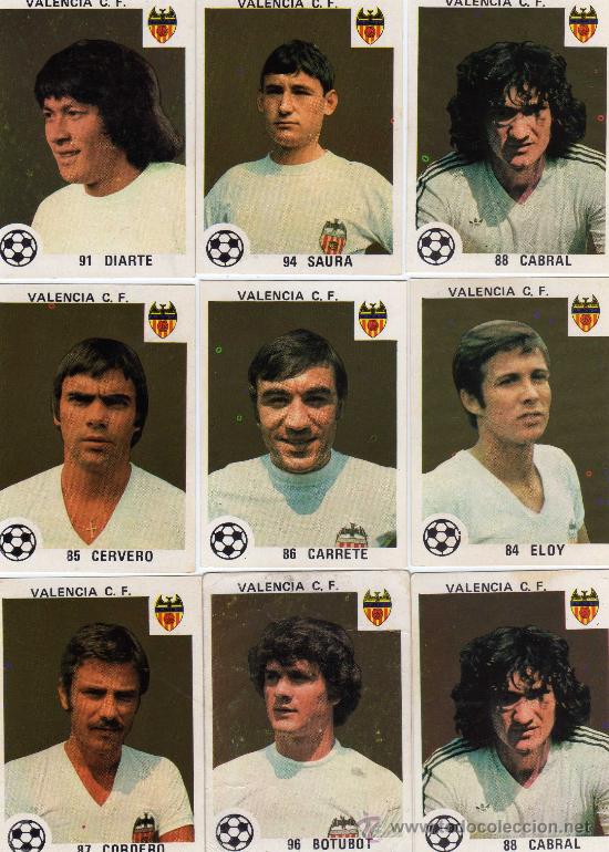 Cromos de f&uacute;tbol: 9 cromos del valencia 1978, de maga estan nuevos