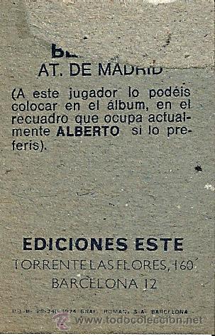 Cromos de f&uacute;tbol: COLOCA ZULOAGA ESTE 74-75 - Foto 2