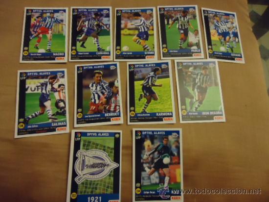 Cromos de f&uacute;tbol: lote cromos estampas o tarjetas de futbol lfp marca con leyenda por detras deportivo alaves