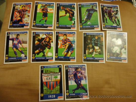 Cromos de f&uacute;tbol: lote cromos estampas o tarjetas de futbol lfp marca con leyenda por detras extremadura club