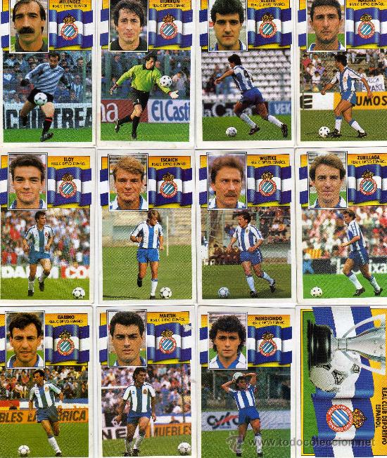 Football Stickers: 13 cromos del espa&ntilde;ol,editorial este 1990-91