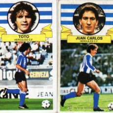 Cromos de Fútbol: JUAN CARLOS Y TOTO DEL HERCULES ESTE 1985-86,FICHAJES 5 Y 7,
