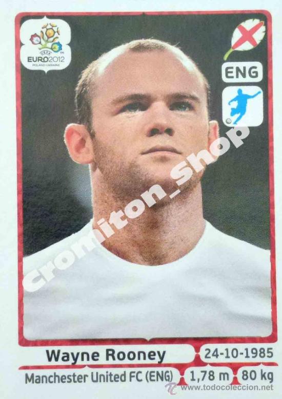 Fu&szlig;ball-Sticker: N&ordm; 509 WAYNE ROONEY EURO 12 2012 POLAND UKRAINE PANINI POLONIA UCRANIA