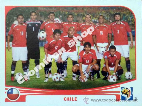 Cromos de f&uacute;tbol: N&ordm; 619 PLANTILLA CHILE MUNDIAL SOUTH AFRICA 2010 WORLD CUP 10 PANINI
