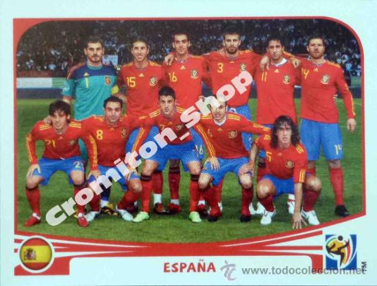 Cromos de Futebol: N&ordm; 562 PLANTILLA ESPA&Ntilde;A MUNDIAL SOUTH AFRICA 2010 WORLD CUP 10 PANINI CROMITON