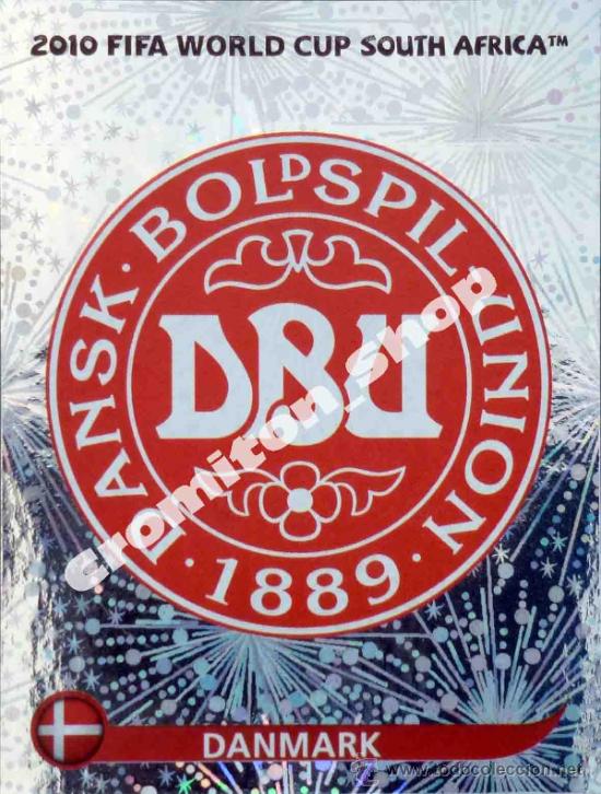 Cromos de f&uacute;tbol: N&ordm; 354 ESCUDO DANMARK MUNDIAL SOUTH AFRICA 2010 WORLD CUP 10 PANINI