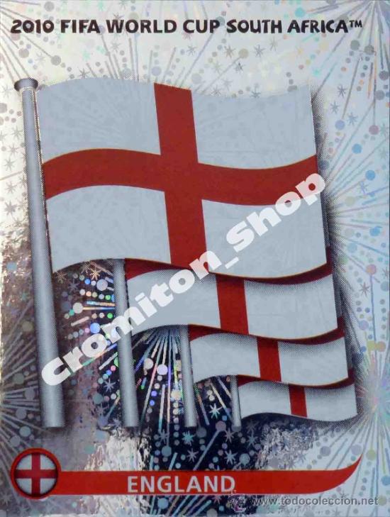 Cromos de f&uacute;tbol: N&ordm; 183 ESCUDO ENGLAND MUNDIAL SOUTH AFRICA 2010 WORLD CUP 10 PANINI