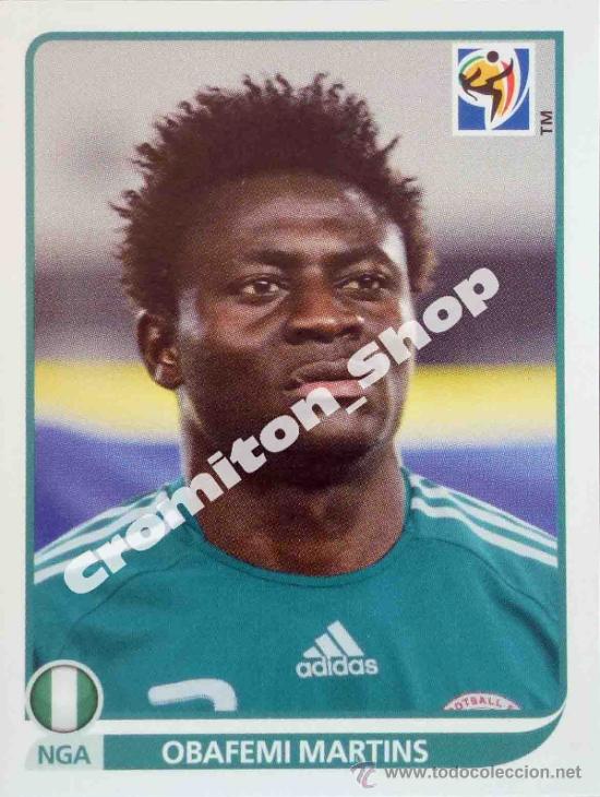 Football Stickers: N&ordm; 142 OBAFEMI MARTINS MUNDIAL SOUTH AFRICA 2010 WORLD CUP 10 PANINI