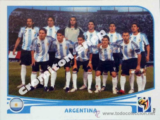 Fu&szlig;ball-Sticker: N&ordm; 106 PLANTILLA ARGENTINA MUNDIAL SOUTH AFRICA 2010 WORLD CUP 10 PANINI