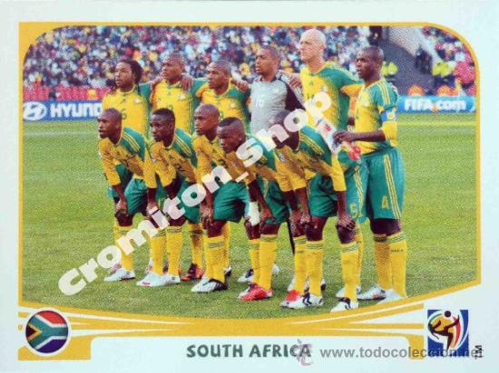 Cromos de F&uacute;tbol: N&ordm; 30 ALINEACION SOUTH AFRICA MUNDIAL SOUTH AFRICA 2010 WORLD CUP 10 PANINI