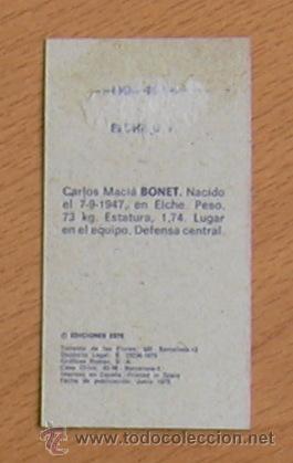 Cromos de f&uacute;tbol: Elche - Bonet - Ediciones Este 1975-1976, 75-76 - Foto 2