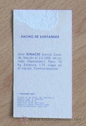 Cromos de f&uacute;tbol: Racing de Santander - Ignacio - Ediciones Este 1975-1976, 75-76 - Foto 2