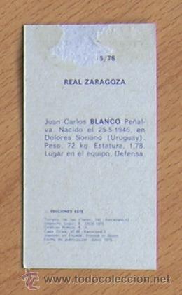Cromos de f&uacute;tbol: Zaragoza - Blanco - Ediciones Este 1975-1976, 75-76 - Foto 2