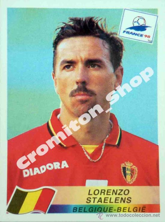 Cartes &agrave; collectionner de Football: N&ordm; 326 LORENZO STAELENS MUNDIAL FRANCIA 1998  FRANCE WORLD CUP 98 PANINI
