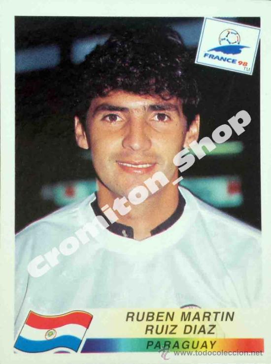 Cartes &agrave; collectionner de Football: N&ordm; 280 RUBEN MARTIN RUIZ DIAZ MUNDIAL FRANCIA 1998  FRANCE WORLD CUP 98 PANINI