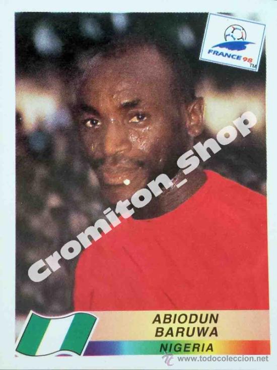 Cartes &agrave; collectionner de Football: N&ordm; 247 ABIODUN BARUWA MUNDIAL FRANCIA 1998  FRANCE WORLD CUP 98 PANINI