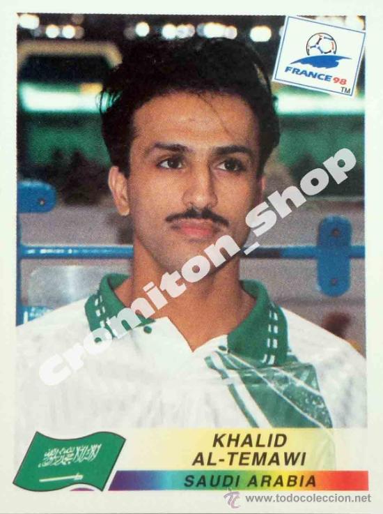 Cartes &agrave; collectionner de Football: N&ordm; 202 KHALID AL-TEMAWI MUNDIAL FRANCIA 1998  FRANCE WORLD CUP 98 PANINI