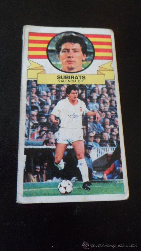 Cromos de f&uacute;tbol: ESTE 85 86 -  VALENCIA - SUBIRATS - BAJA - Foto 1