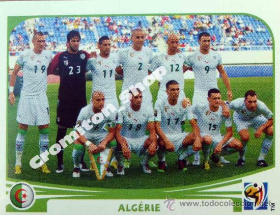 Cromos de F&uacute;tbol: N&ordm; 220 EQUIPO ALG&Eacute;RIE MUNDIAL SOUTH AFRICA 2010 WORLD CUP 10 PANINI