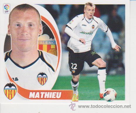 Cromos de f&uacute;tbol: 1 CROMO ED. ESTE +++TEMPORADA 2012-2013 +++ VALENCIA CF ++ MATHIEU (7) - Foto 1