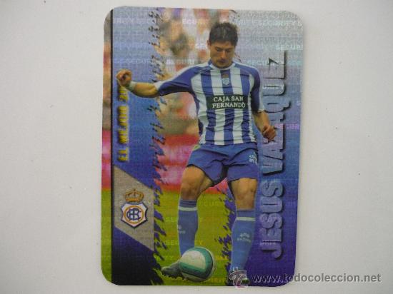 Football Stickers: MUNDICROMO LIGA 2008 N&ordm; 216 JESUS VAZQUEZ (RECREATIVO HUELVA) MEJOR SECURITY HORIZONTAL - 2007 2008