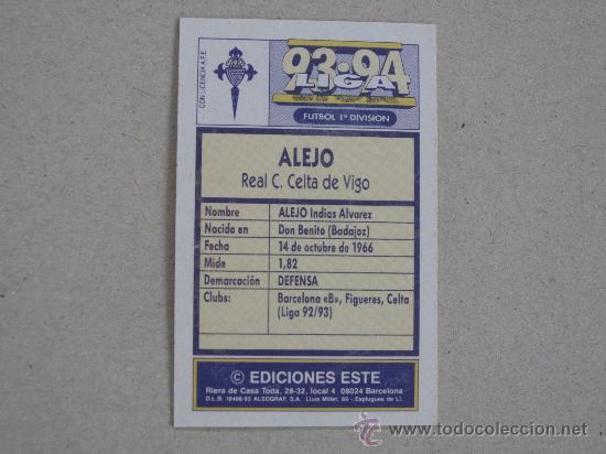 Cromos de f&uacute;tbol: ESTE 93-94 ALEJO CELTA D 1993-1994 - Foto 2