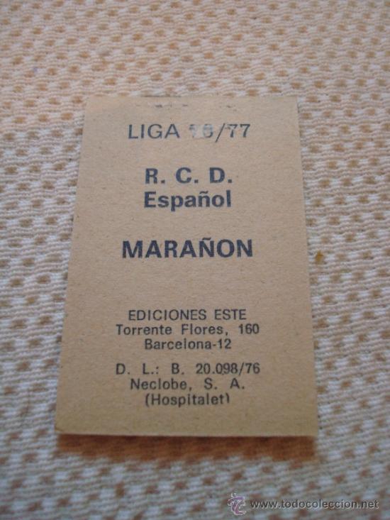 Cromos de f&uacute;tbol: 76-77 ESTE MARA&Ntilde;ON. ESPA&Ntilde;OL - Foto 2