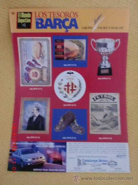 Cromos de f&uacute;tbol: PEGATINAS LOS TESOROS DEL BAR&Ccedil;A 40 - Foto 1