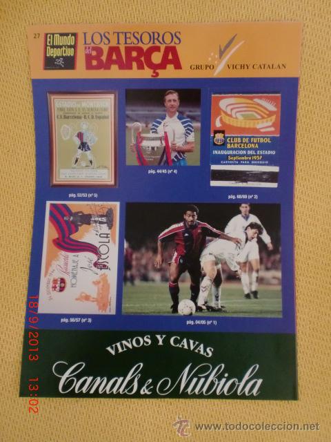 Cromos de f&uacute;tbol: PEGATINAS LOS TESOROS DEL BAR&Ccedil;A 27 - Foto 1