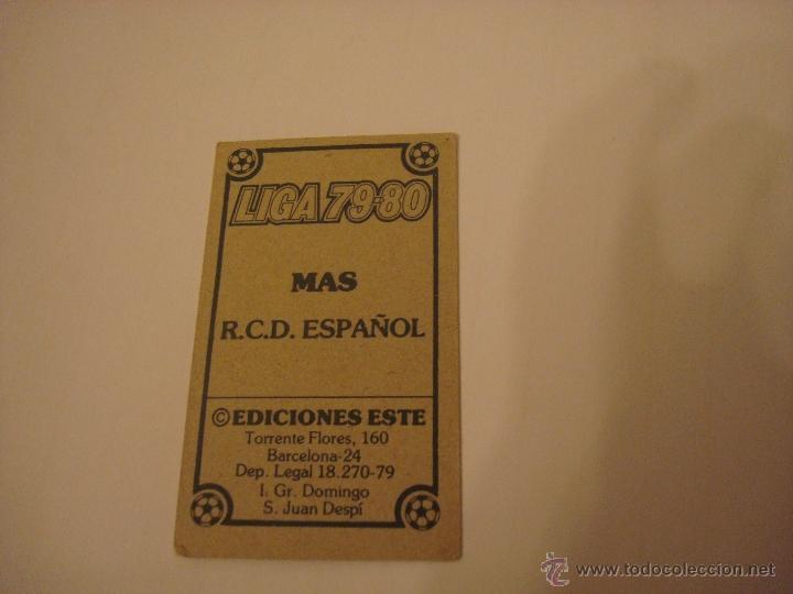 Cromos de f&uacute;tbol: 79-80 ESTE. MAS. ESPA&Ntilde;OL. NUNCA PEGADO - Foto 2