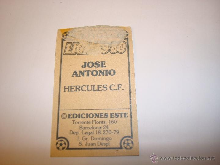Cromos de f&uacute;tbol: 79-80 ESTE. JOSE ANTONIO. HERCULES - Foto 2