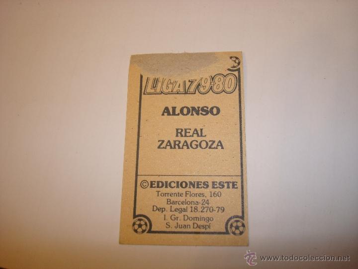 Cromos de f&uacute;tbol: 79-80 ESTE. ALONSO. ZARAGOZA - Foto 2