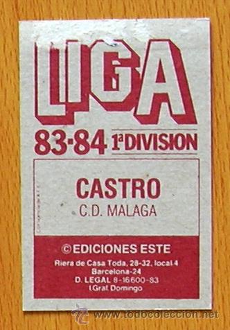 Cromos de f&uacute;tbol: M&aacute;laga - Castro - Ediciones Este 1983-1984, 83-84 - Foto 2