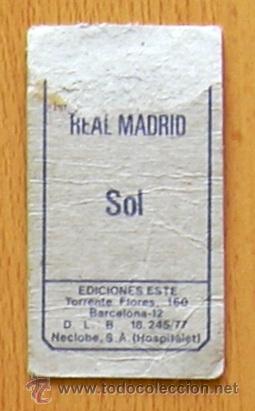 Cromos de f&uacute;tbol: Real Madrid - Sol - Ediciones Este 1977-1978, 77-78 - Foto 2